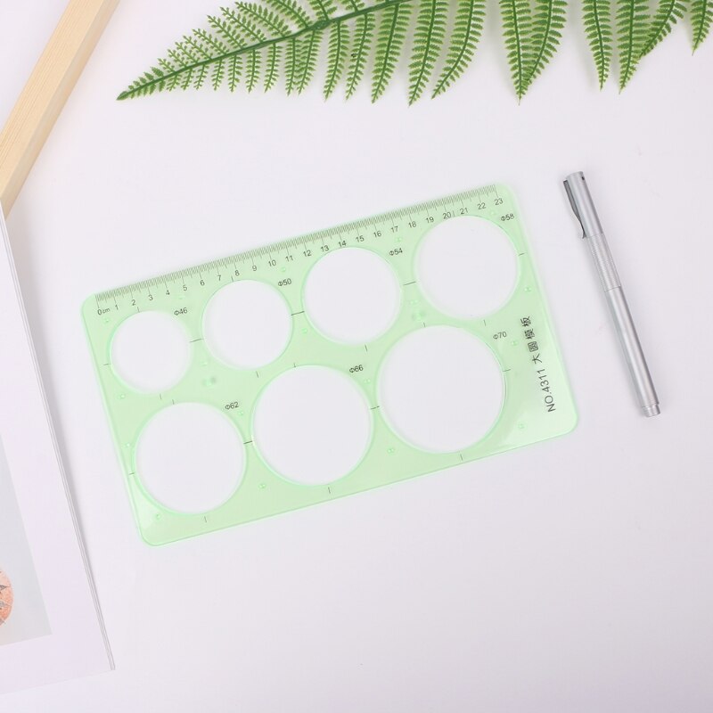 Plastic Circles Geometric Template Ruler Stencil Measuring Tools Students R9UA