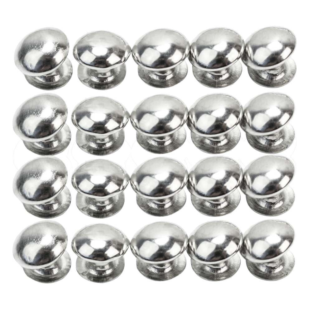 100x Silver Tone 7mm Paddestoel Dome Metal Studs Rapid Klinknagels Leathercraft Tassen Schoenen Kleding DIY Gereedschap Decoratie Punk Rock stijl