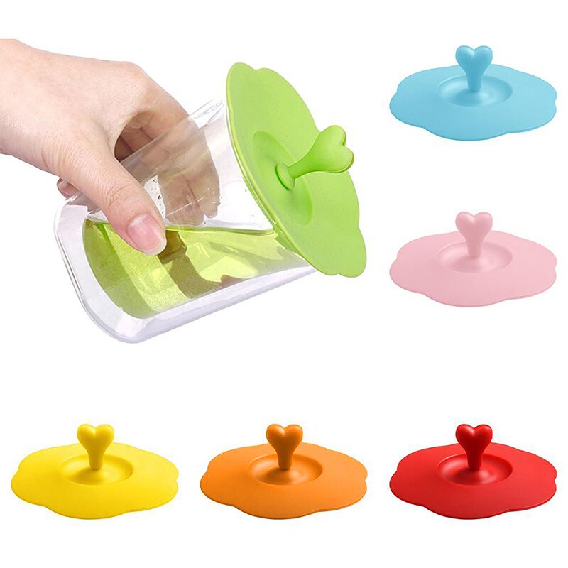 1 sztuk śliczne w kształcie serca może klip łyżka pokrywka na kubek 10.5 cm silikonowa pieczątka pyłoszczelna pokrywa szklana ceramiczna kubek z tworzywa sztucznego