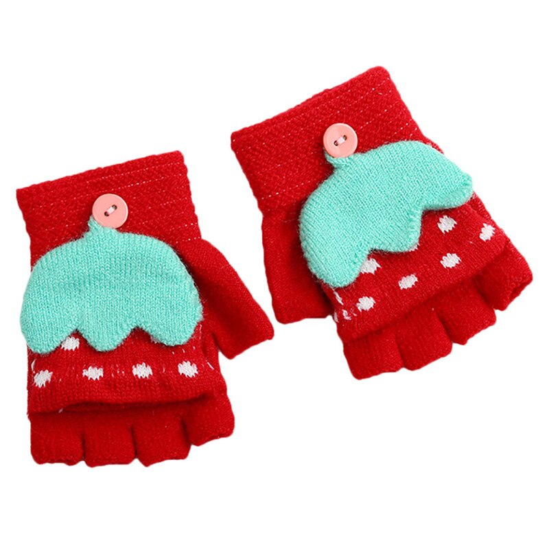 Mitaines pour enfants, filles et garçons, parapluie, dessin animé, Patchwork, garde au , gants pour enfants, #4AA6: Rouge