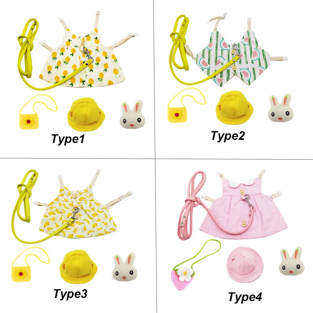 Lovely Guinea Pig Bunny Pins Outdoor Pet Vest Rabbit Dress Suit Clothes Hat Set Small Animal Clothing