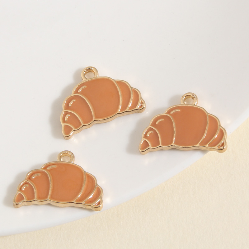 10 pièces couleur or dessin animé émail Croissant breloques petit déjeuner pendentif idéal pour colliers bricolage fabrication de bijoux faits à la main trouver des fournitures