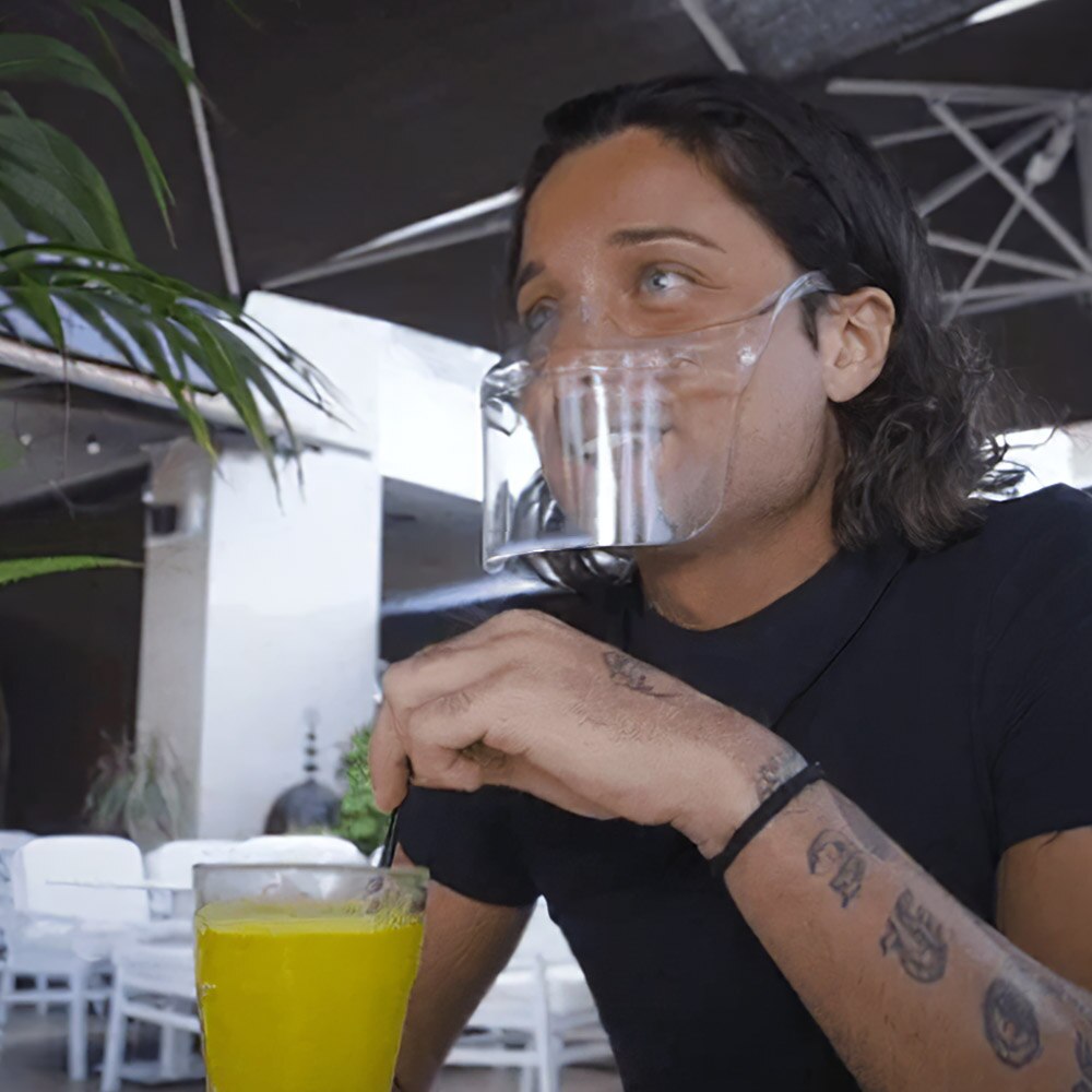 Transparent Material Double-Sided Anti-Fog Anti-Dropping Protective Mask Foam Protection Transparent Mask Anti-Dropping Safety