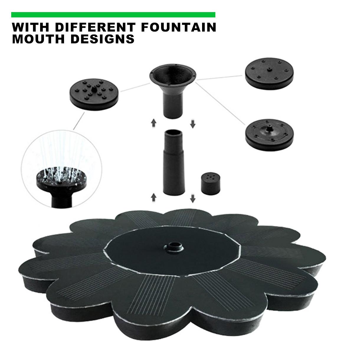 6V 1.4W Solar Powered Fountain Pool Lake Pond Water Aquarium Bird Bath Floating Water Fountain Pump Garden Decor with Battery