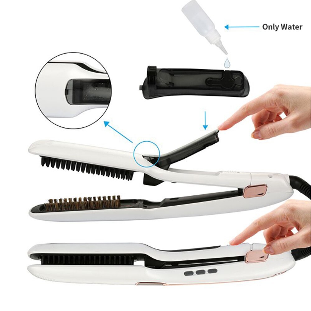 Hair Care Ultrasonic Infrared Hair Steam Straightener Cold Flat Iron Hair Treament Styler Therapy Hair Care Tools