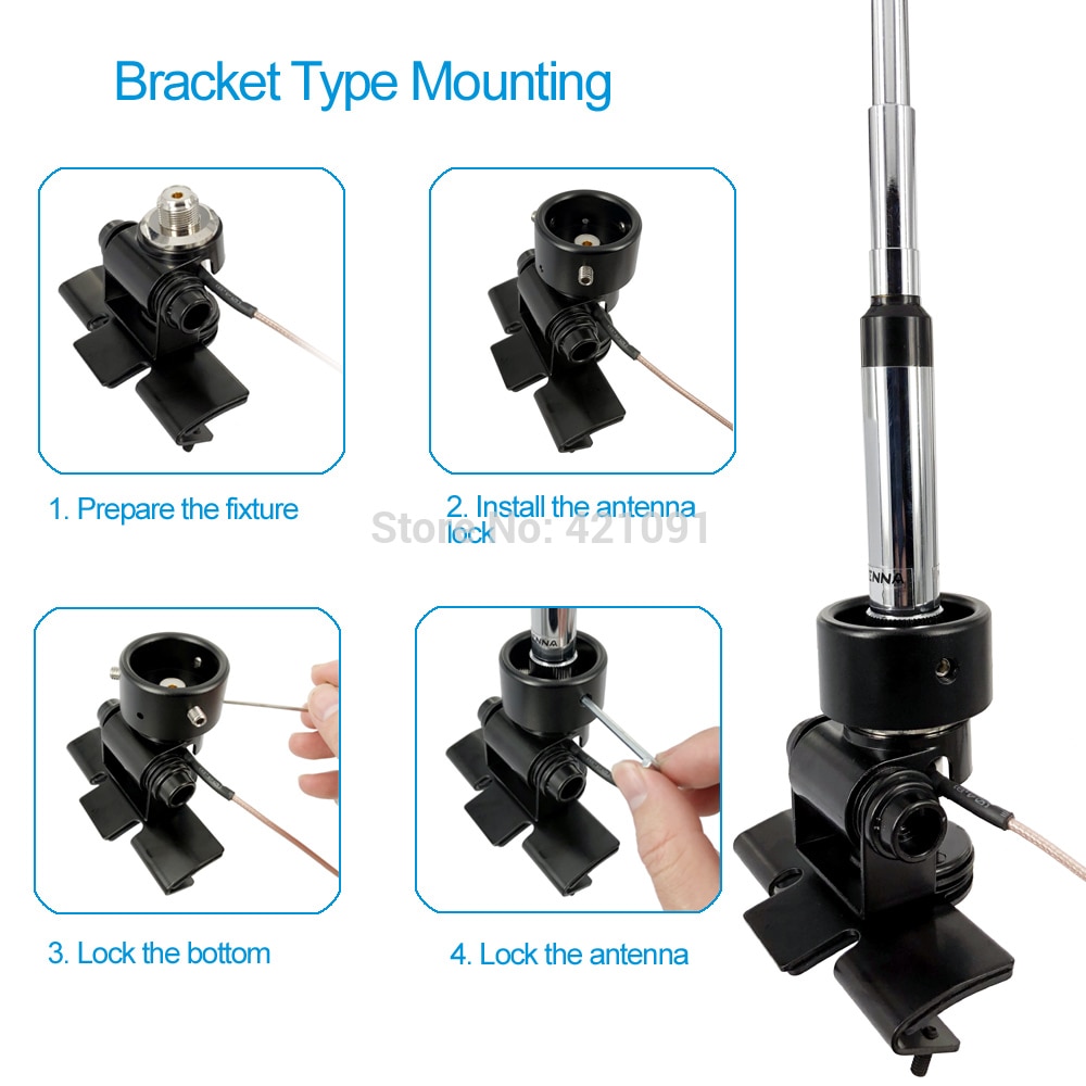 Hoge Gekwalificeerde Auto Antenne Vergrendeling Mount Anti-diefstal Apparaat Gesp Ring Lock Antenne en Beugel Base HH-ALM01
