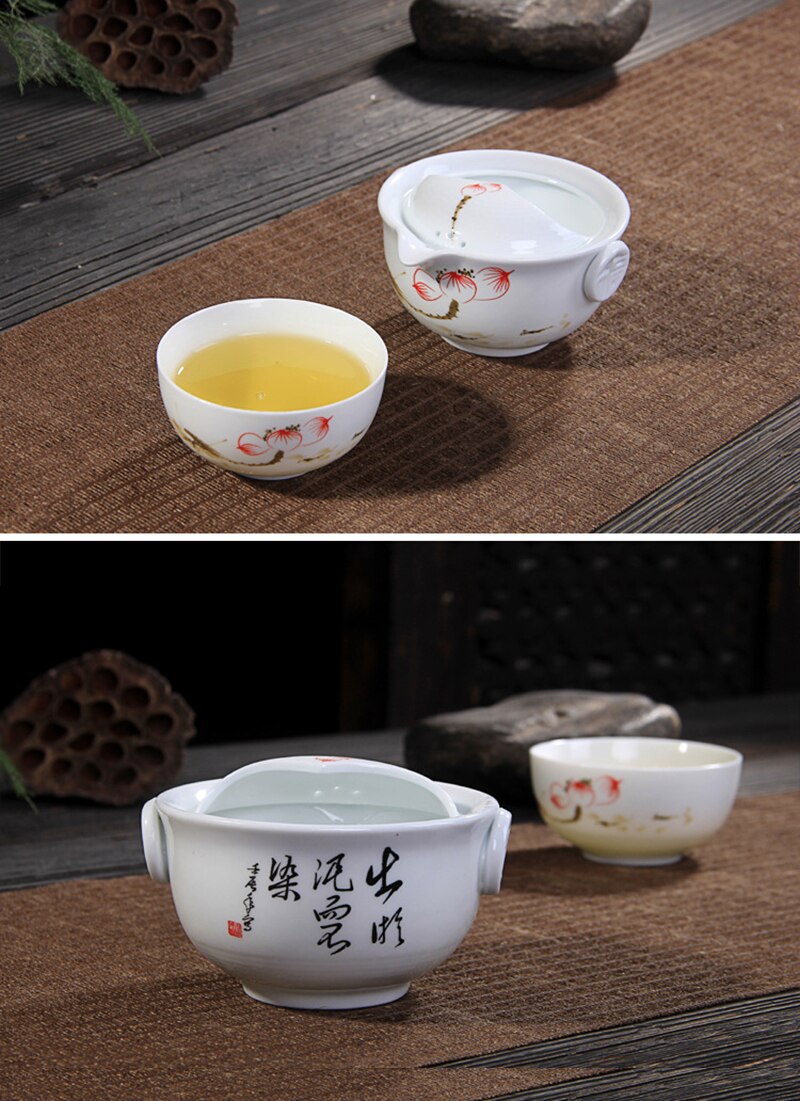 gaiwan Tea set,Ceramics Tea set Include 1 Pot 1 Cup,Beautiful and easy teapot kettle,kung fu teaset