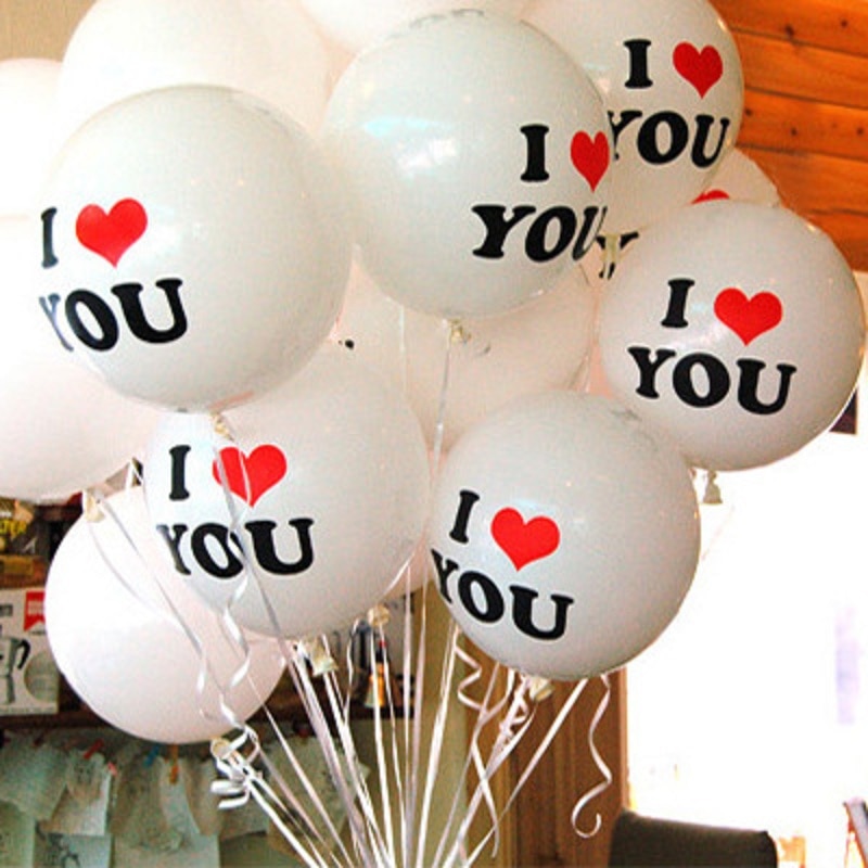 10 Stk/partij 12 Inch Afdrukken I Love U Latex Helium Ballon Verjaardag Bruiloft Decoratie Verjaardag Ballonnen Romantische Levert