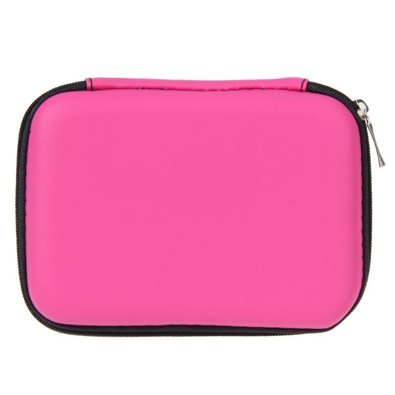 2.5 "Hdd Tas Externe Usb Harde Schijf Schijf Carry Mini Usb Kabel Case Cover Pouch Oortelefoon Tas Voor Pc laptop Harde Schijf Case: Roze