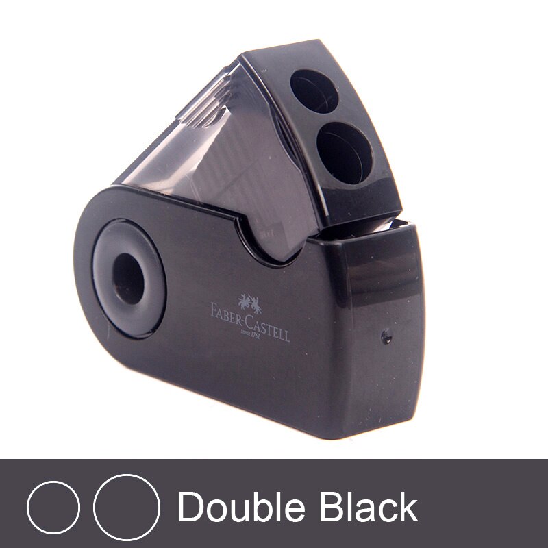 Push Pull Pencil Sharpener Double &amp; Single Hole Multifunctional Student School Office Stationery Mechanical Sharpeners: Double Black