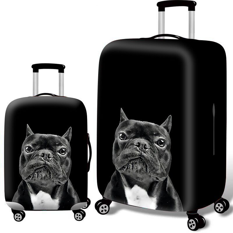 Resetillbehör bagageskydd resväska skyddsset bagage dammskydd bagagerumset vagnfodral elasticitet bulldog mönster