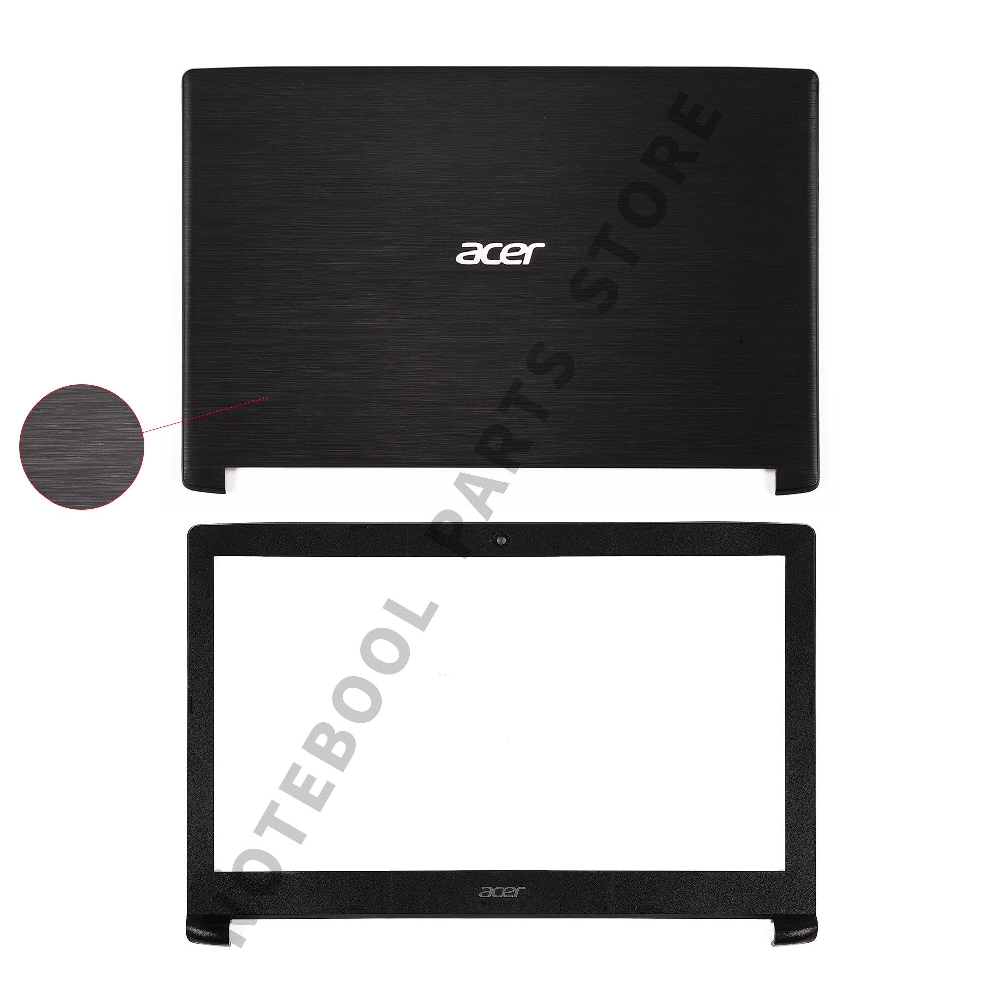 Cubierta trasera/bisel/bisagras para portátil Acer Aspire 5, A515-51, A515-51G, A515-41G, A315-33, A315-51, A315-53,: AB Cover 2