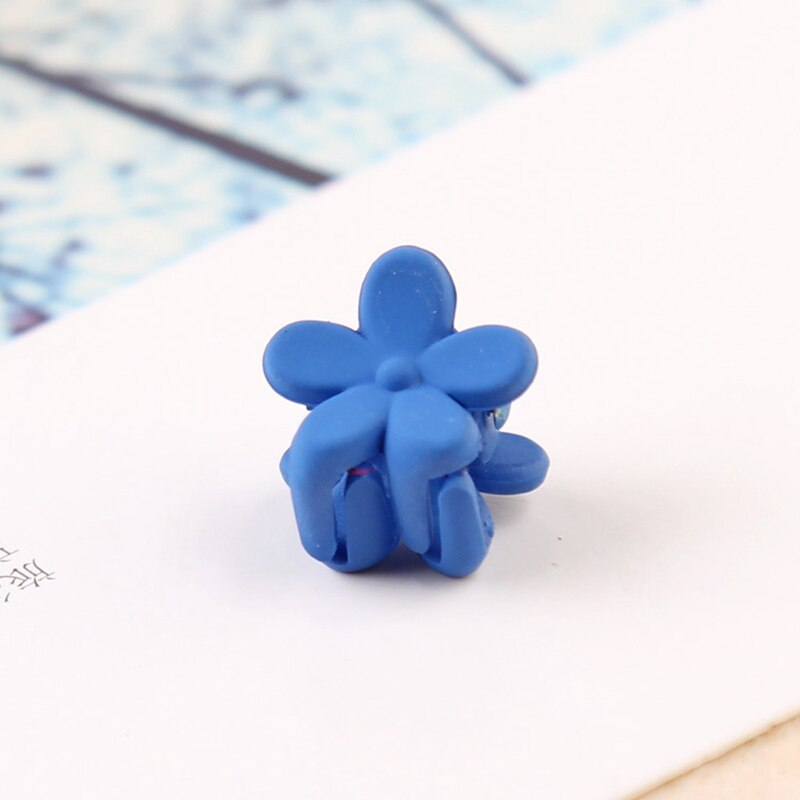 Clip pequeño gancho para el pelo para niña pequeña, 10 Uds., flor de Color caramelo, horquilla, accesorios para el cabello al por mayor: Azul
