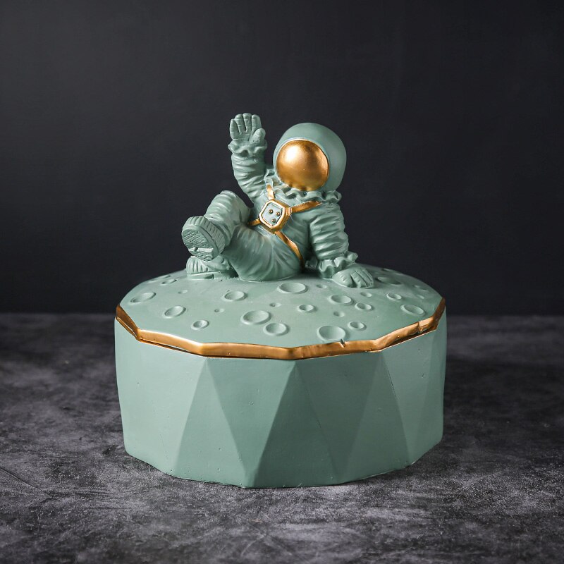 Astronaute décoratif lune stockage ornements Fruit bol dîner Table décor de bureau cosmonaute organisateur bols décoration de la maison: Green
