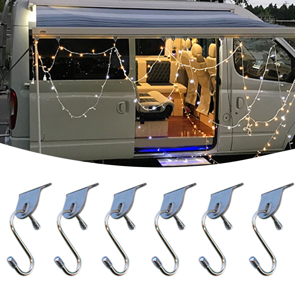 Ganchos de suspensión para toldo de caravana, ganchos para toldo de exterior, toldo de autoconducción para autocaravana, gancho de cobertizo modificado para remolque, 6 uds.