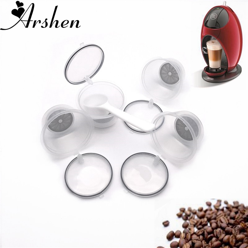 Arshen Crystal Dolce Gusto Koffie Capsule 4 Stks/set Plsatic Hervulbare Koffie Capsule 200 Keer Herbruikbare Compatibel met Nescafe