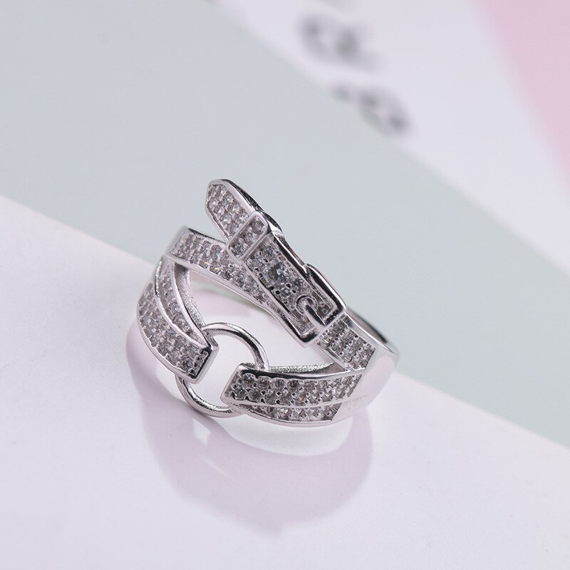 Bijoux moda real prata cor zircon cinto anéis para mulheres boho ajustável antigo anéis anillos