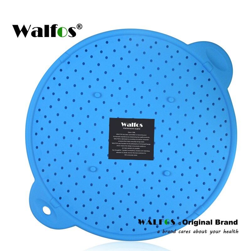 Walfos 3 In 1 Ploetert Screen Ploetert Guard Keuken Zeef Trivet Pot Deksel Pan Cover Siliconen Deksel Spill Stopper Wassen zeef: walfos  blue