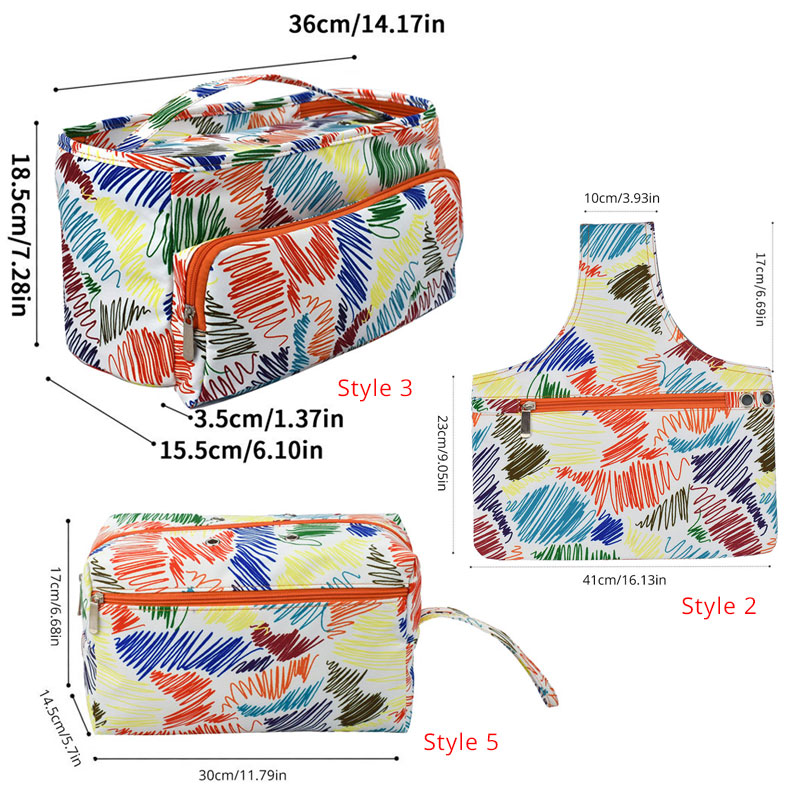 5 arten gestreifte häkeltasche, leere stricktasche für stricknadeln und häkelnadeln, nähwerkzeuge, garnaufbewahrungstasche