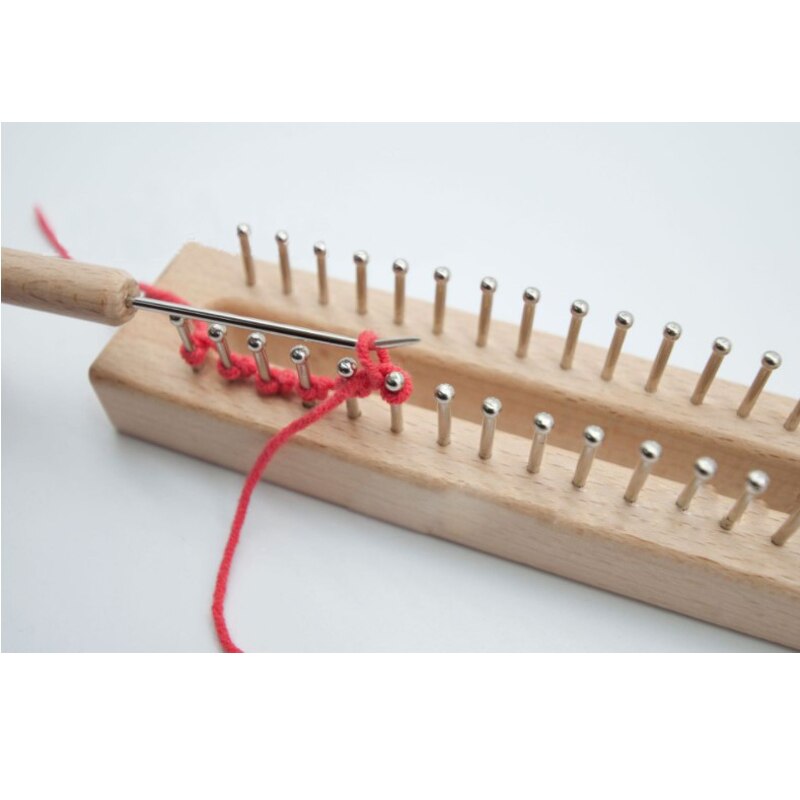 Agulha de dobra de madeira sólida, 2 tamanhos de 15cm de comprimento, gancho de tear de tricô de madeira, ferramentas diy, acessórios de costura de crochê