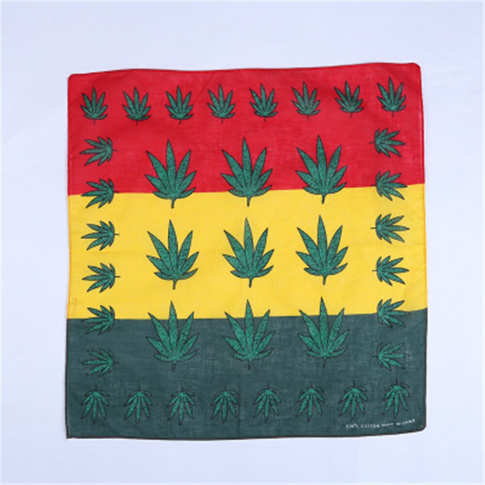 Foulard carré en coton à imprimé de feuilles, multifonctionnel, style hip hop, pour l&#39;extérieur, JQ012