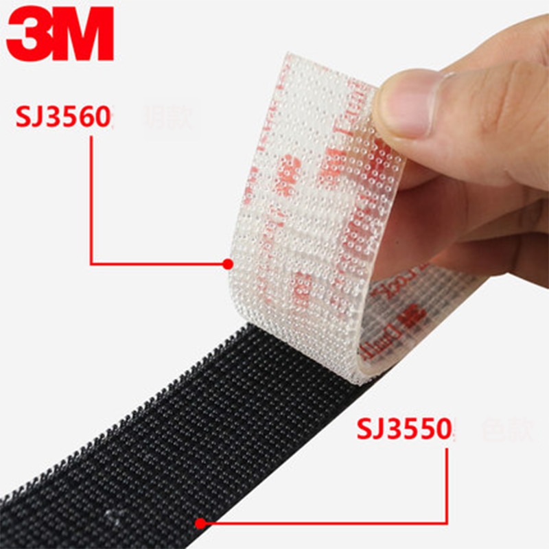 3M Klittenband Dual Lock SJ3550 Zwart En Sj 3560 Transparant Paddestoel Hersluitbare Sluiting Zelfklevende Tape
