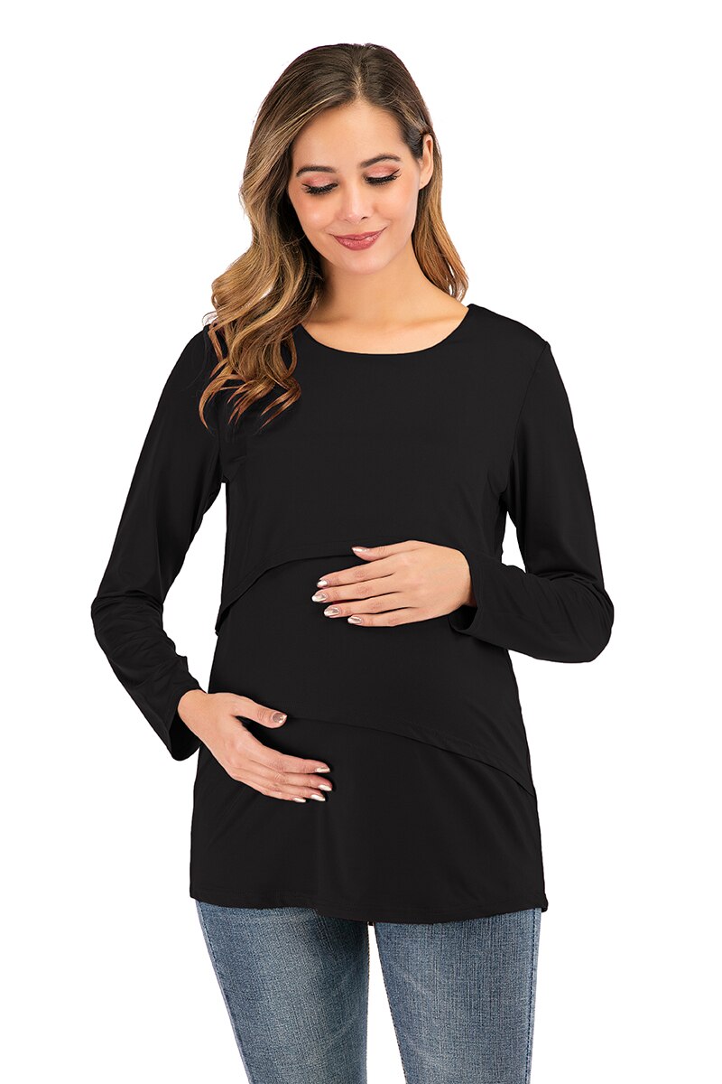 6083#  forår efterår lange ærmer amme skjorter amme t-shirts tøj til gravide gravide fodring toppe