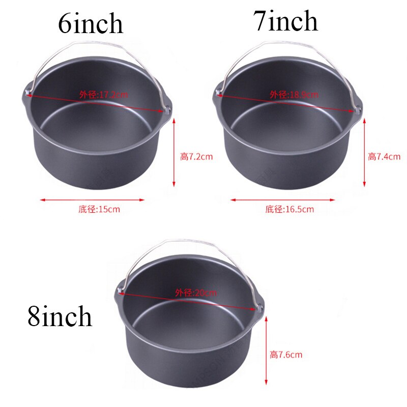 Air Friteuse Bakken Pan Non-stick Carbon Staal Gebakken Kip Pot Voor Magnetron Nederlandse Oven Cake Bakken Vat