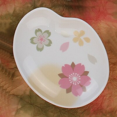 Ceramic Small Plate Cherry Blossoms Dessert Dish Japanese-Style Porcelain Sushi Tray Household Porcelain Tableware: G
