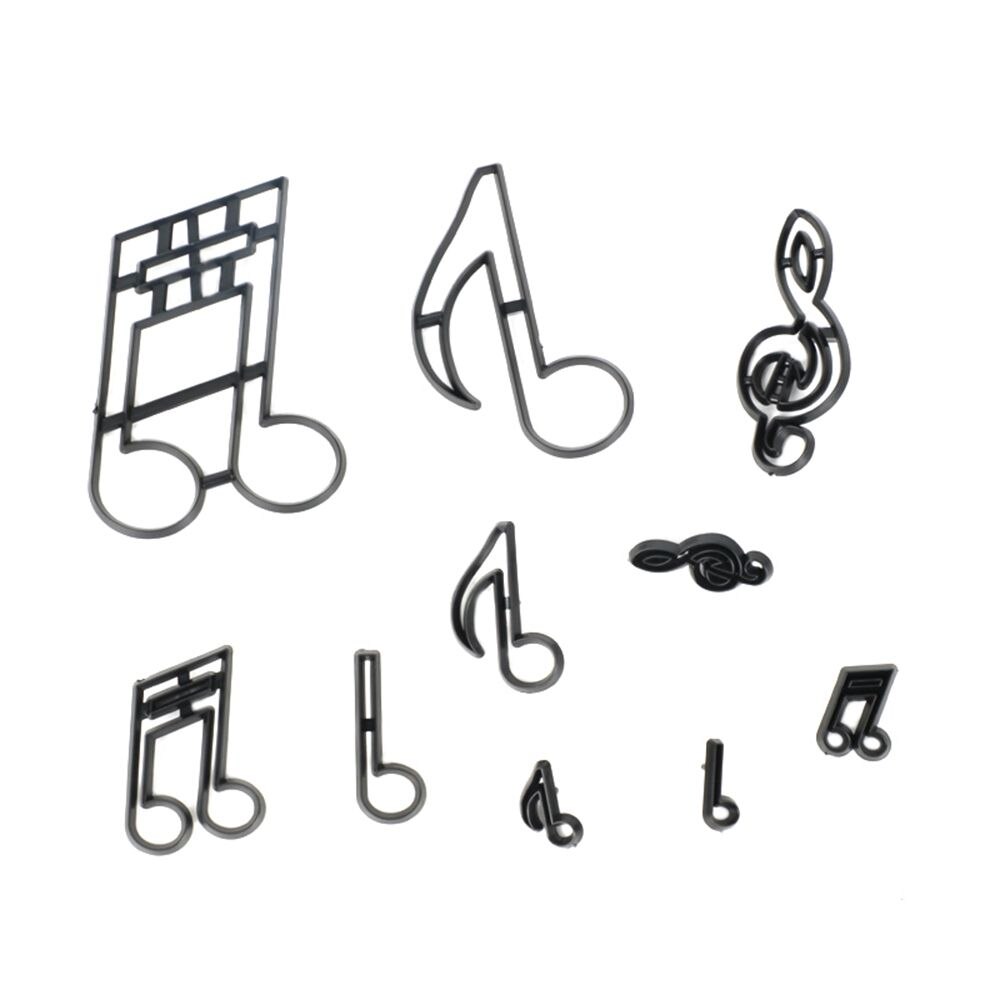 10Pcs Music Notes Cookie Cutter Plastic Sugarcraft Fondant Cutters For Sugar Mass Molds Cake Decorating Tool Baking Cupcake Mold