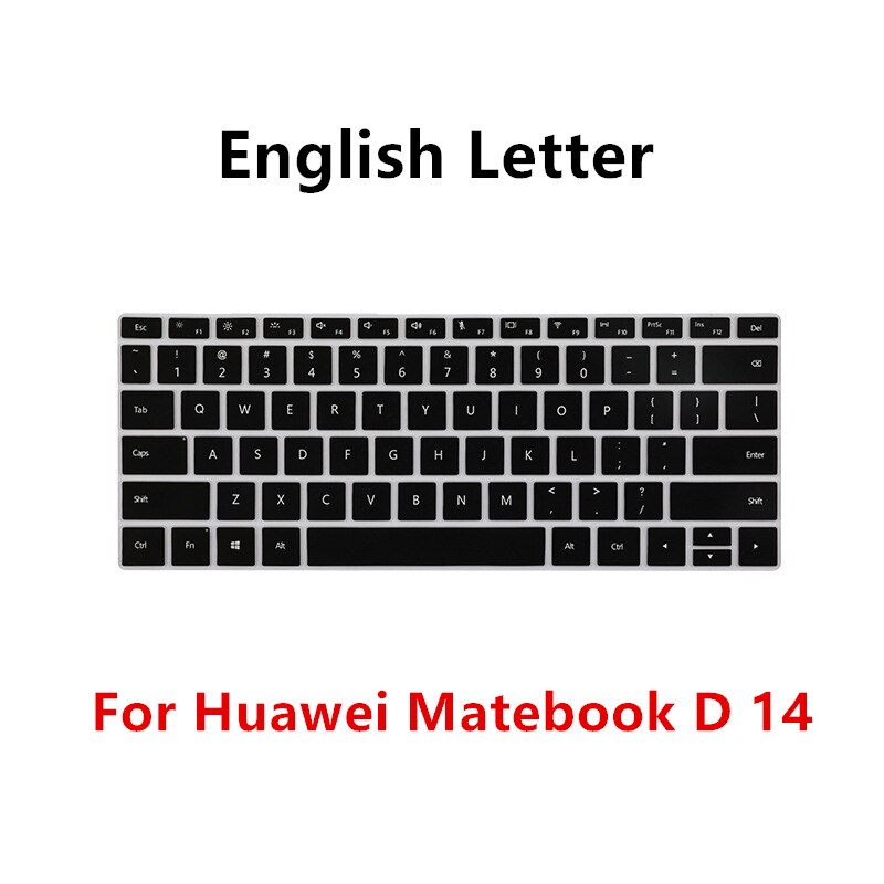 Ussian letter keyboard cover for huawei matebook  d14 d15 clear tpu keyboard stickers skin for matebook 13 x pro protector: D14 2