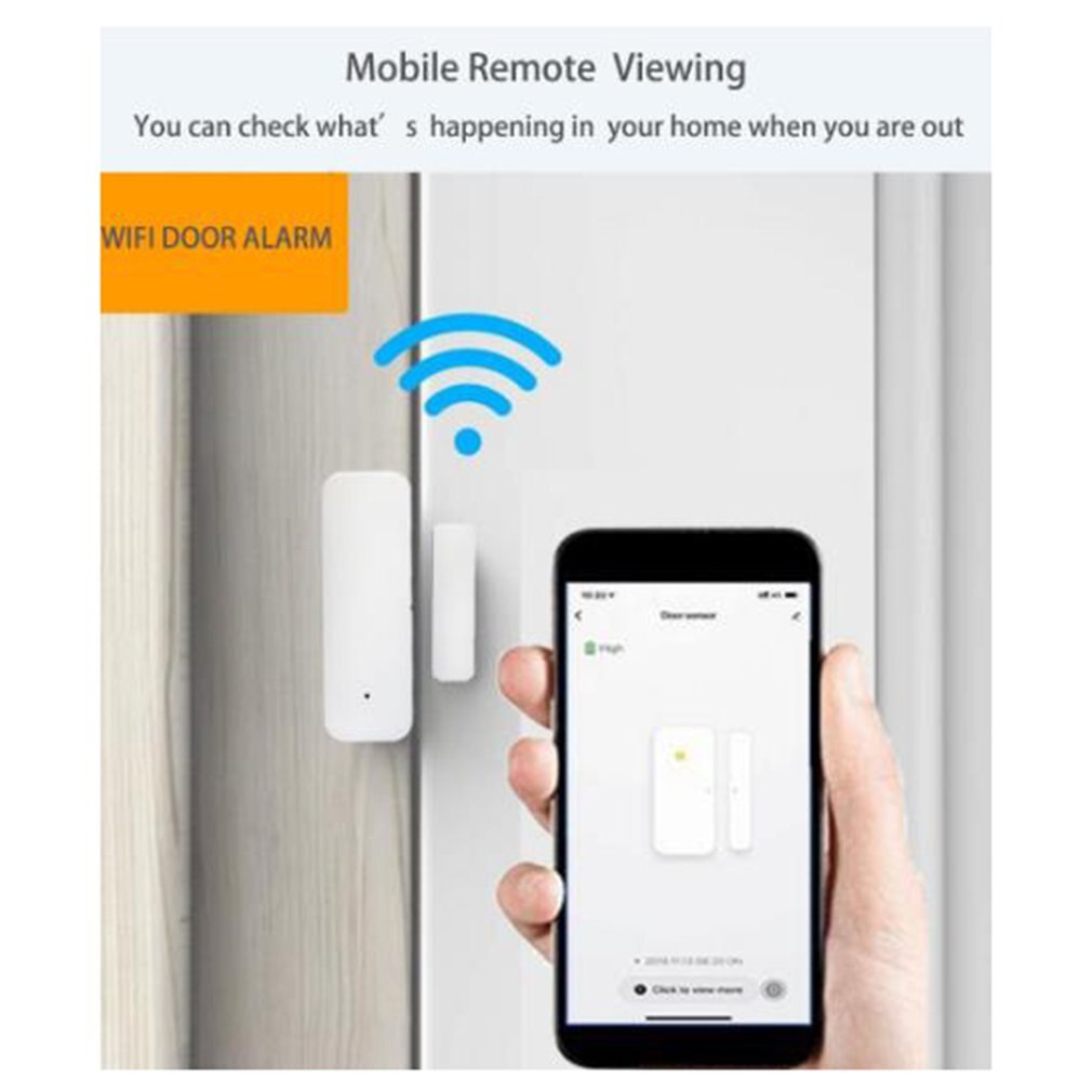 Smart WiFi Door Sensor Door Open / Closed Detectors WiFi App Notification Alert security alarm for Alexa for Google Home