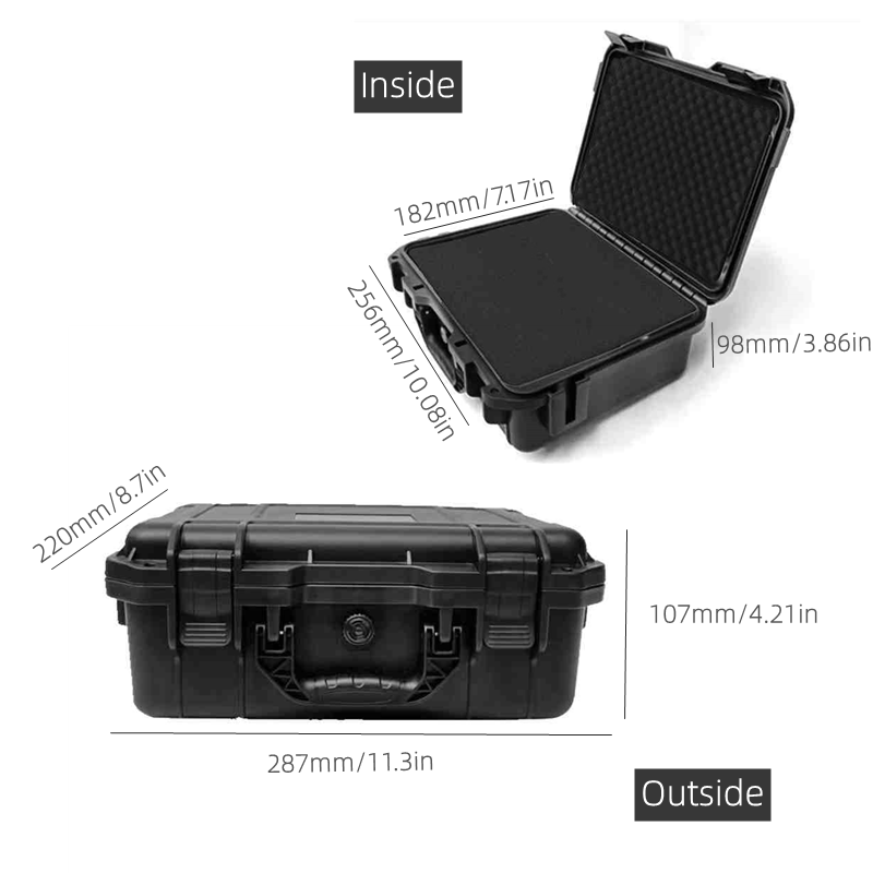 Tool Box ABS Plastic Equipment Case Pelican Case Toolbox for Mechanics Waterproof Hard Case Suitcase Tools Storage Box: Red