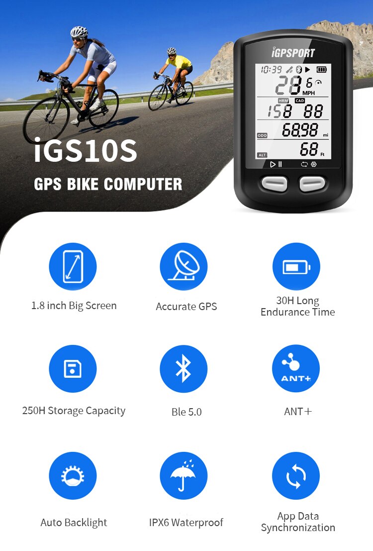 Igpsport IGS10 S IGS10S Igs 10 S Gps Met Ant + Kilometerstand Fietsen Computer Sensoren Cycl Speedomet Riding Fietsen Snelheidsmeter