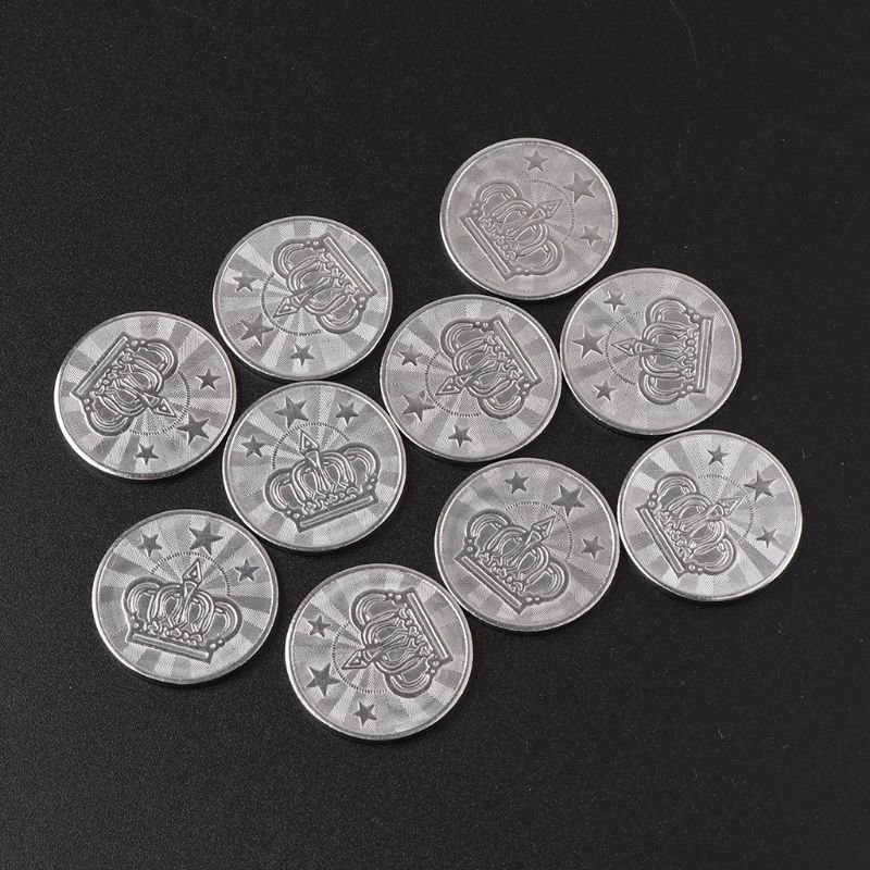 10 Stuks 25*2Mm Game Token Rvs Arcade Game Coin Pentagram Crown Tokens