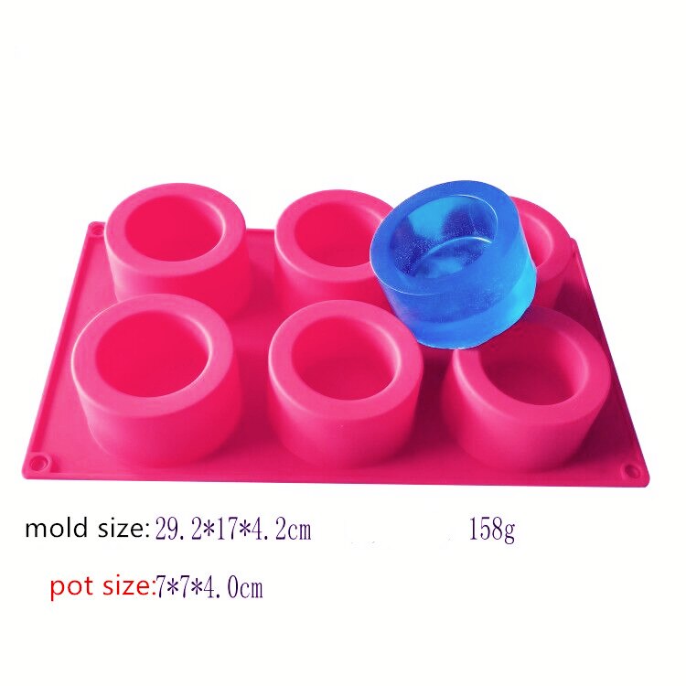 Kleine cementen beker 6 verbonden siliconen pot mallen voor hars klei betonnen vaas handgemaakte kandelaar schaal mal