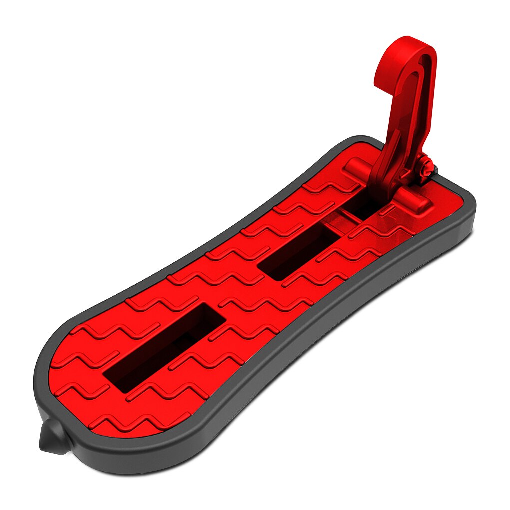Foldable Car Roof Rack Step Car Door Step Multifunction Universal Latch Hook Auxiliary Foot Pedal Emergency Window Breaker: B Red
