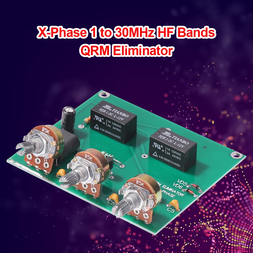 Radio Amplifier QRM Canceller X Phase HF Band 1MHz to 30MHz Kit for Signal Ham Radio Amplifier Adjustable Amplification