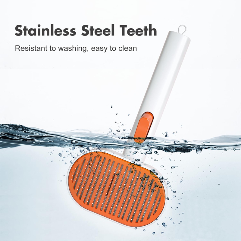 Cat Hair Brush, Cat Brushes For Indoor Cats Grooming And Shedding, Self Cleaning Brush For Short And Long Haired Cats: Default Title