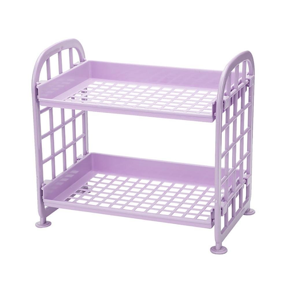 JEYL Storage Shelves,Plastic Small Storage Shelves - 2 Tier Shelf Shelving,Kitchen Shelf Bathroom Organizer