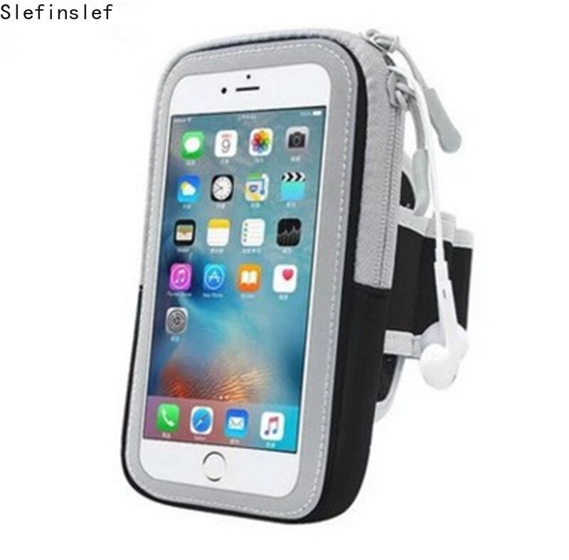 Universal Arm Bag 4-6inch Mobile Motion Phone Armband Cover for Running Sport Arm band holder of the phone on the Arm Case Cover: Black