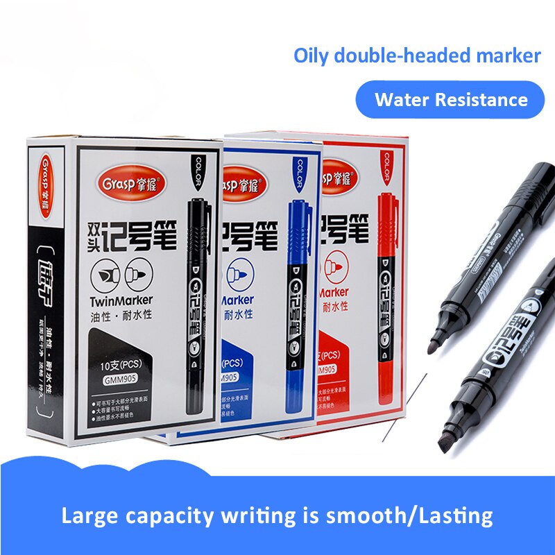 5/10pcs Permanent marker Indelible Waterproof Pens Dual Side Writing two side smooth writing