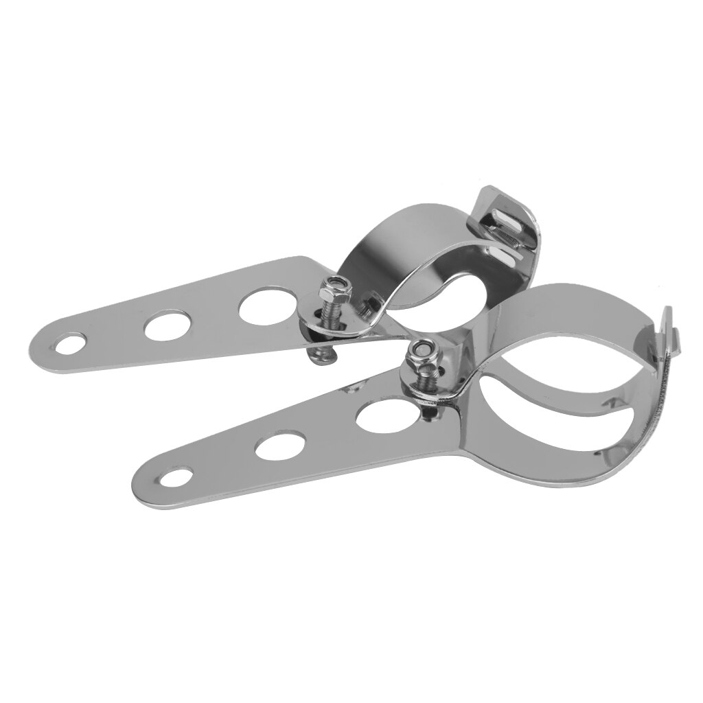 Paar 35mm-43mm motorfiets chromen houder koplamp montagebeugels ondersteuning
