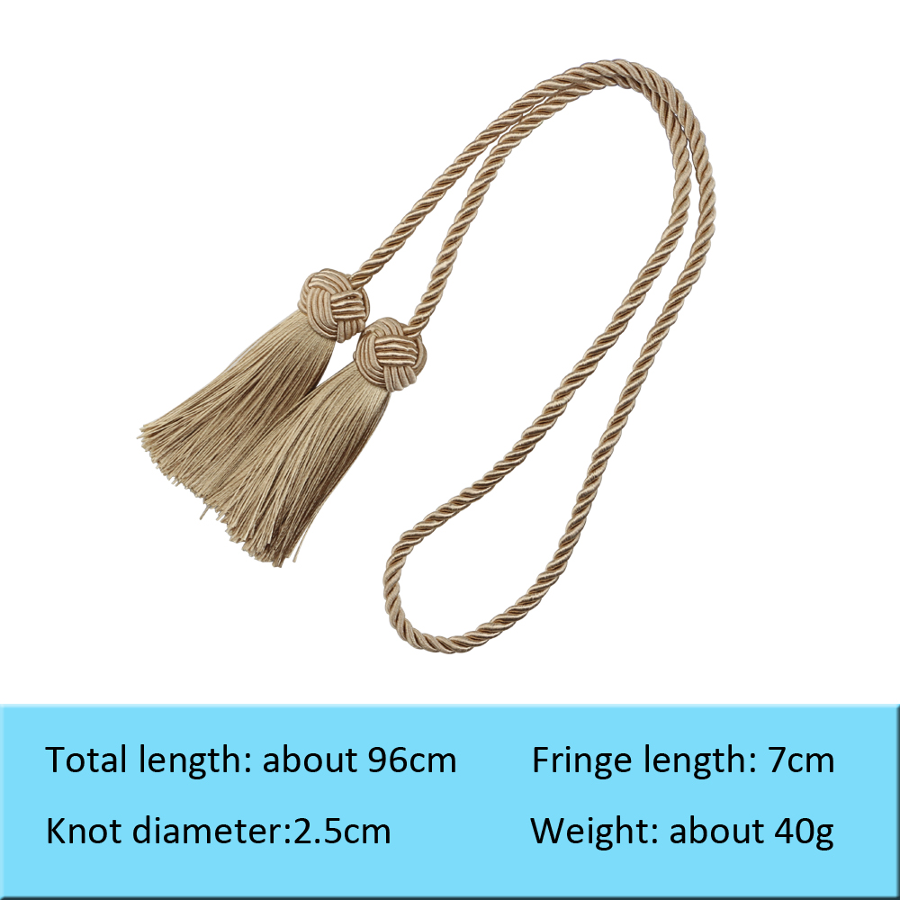Curein – embrasses avec 2 glands à tête, Clips pour rideaux, attaches en corde, accessoires décoratifs pour la maison, 1 pièce