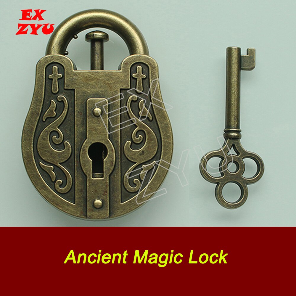 EXZYU Ancient Magic Lock Prop Real Life Escape Room Get the key and try many times to open lock Chamber Room