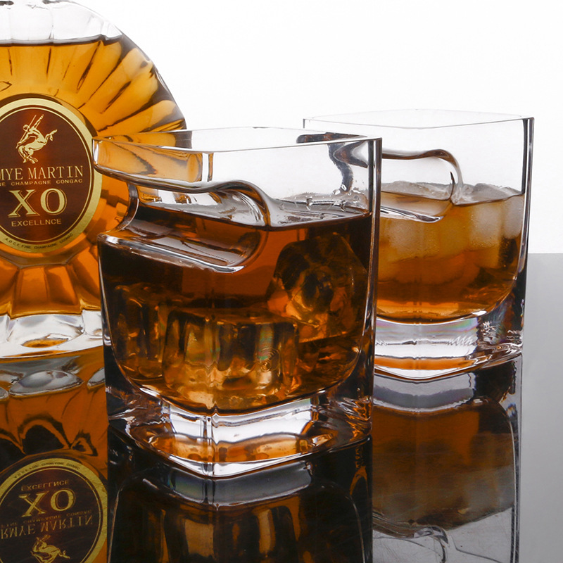 Oussirro ultra klar krystal whisky glas kop vin brandy spiritus øl vand tykkere firkantet vinglas til hjemmebar fest