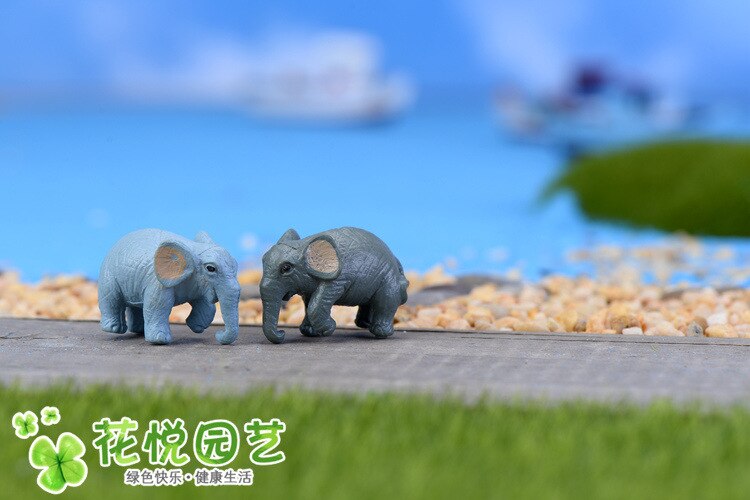 2 Pcs Leuke Kleine Olifant voor Miniatuur DIY Decoraties