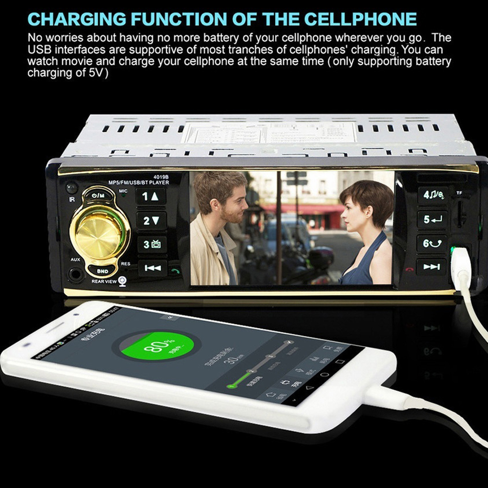 KKMOON 4.1 Inch BT 2.0 Colourful HD Monitor Auto Multimedia Car Fm Radio MP5 Car Player Car Radio Car Accessories