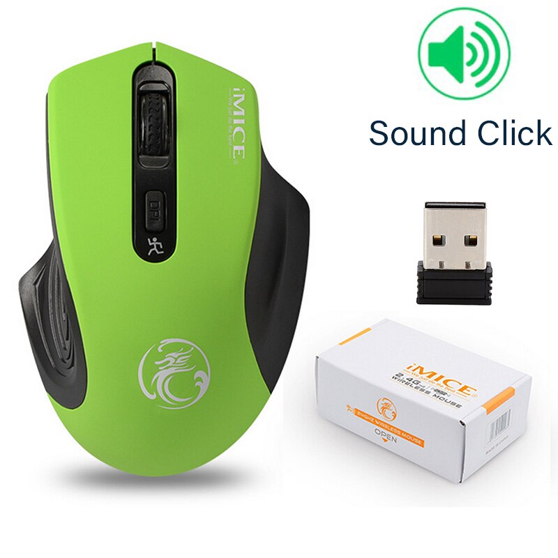 Gaming Mouse Mouse Wireless 2.4GHz Wireless Mice With USB Receiver Gamer Mouse mouse gamer For Computer PC Laptop Gamer Mouse: Standard green