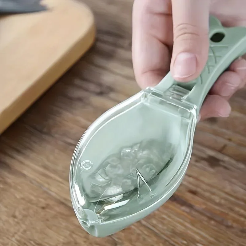Raspador de escama de peixe, ferramenta de cozinha, descascador, gadgets úteis: Verde